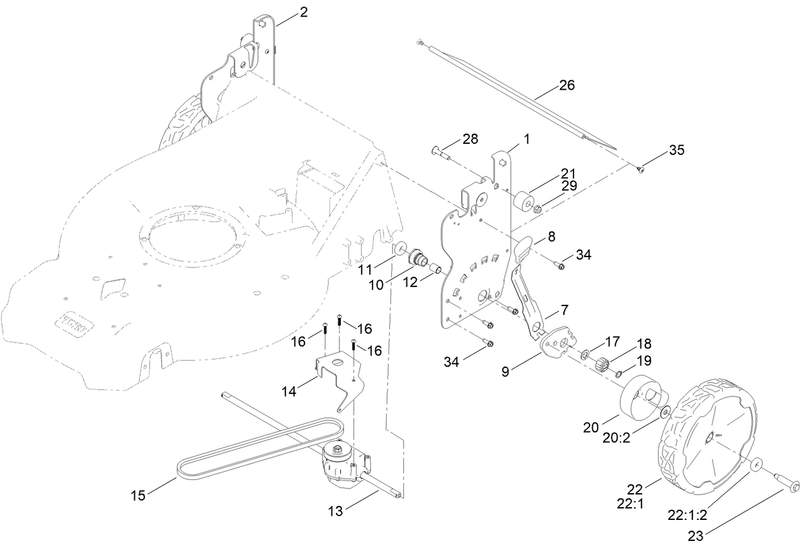 Rear Wheel and Height of Cut Assembly