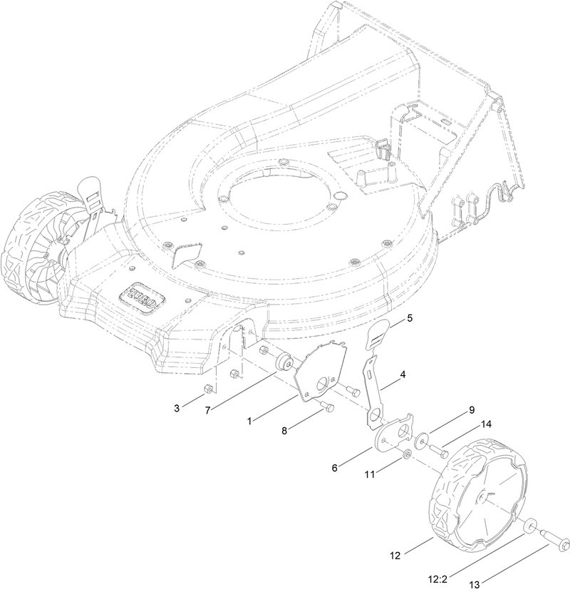 Front Wheel and Height of Cut Assembly