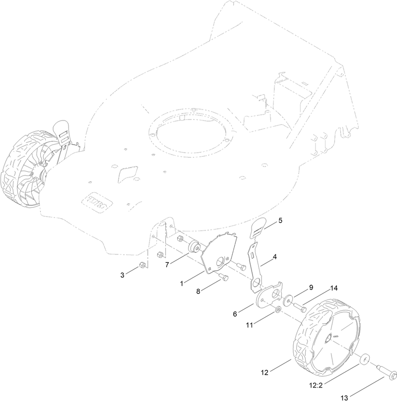 Front Wheel and Height of Cut Assembly