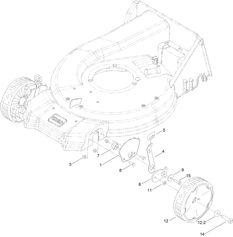 Front Wheel and Height of Cut Assembly