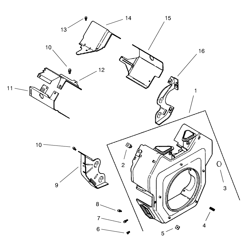Group 6 Blower Housing and Baffles Model 73542 and 73570