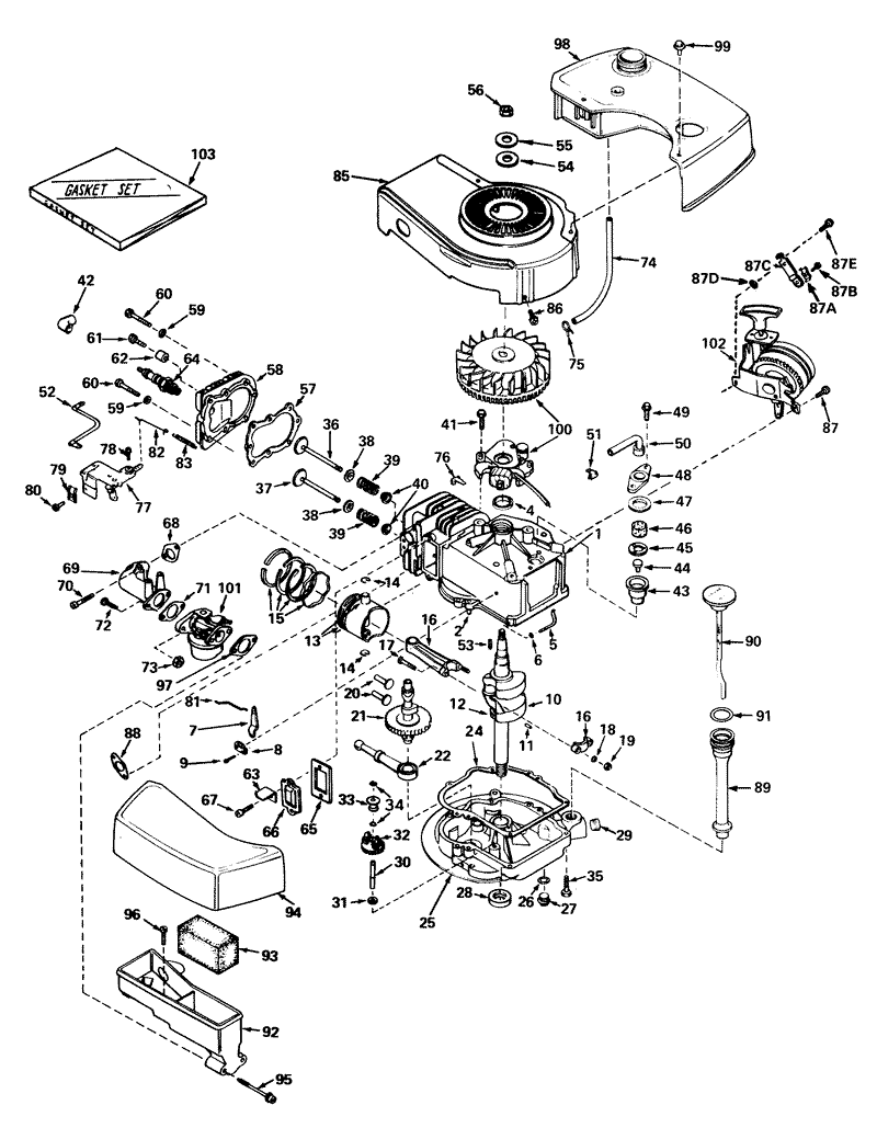 Engine Tecumseh Model No Tnt 100 10043 mower Model No 21610
