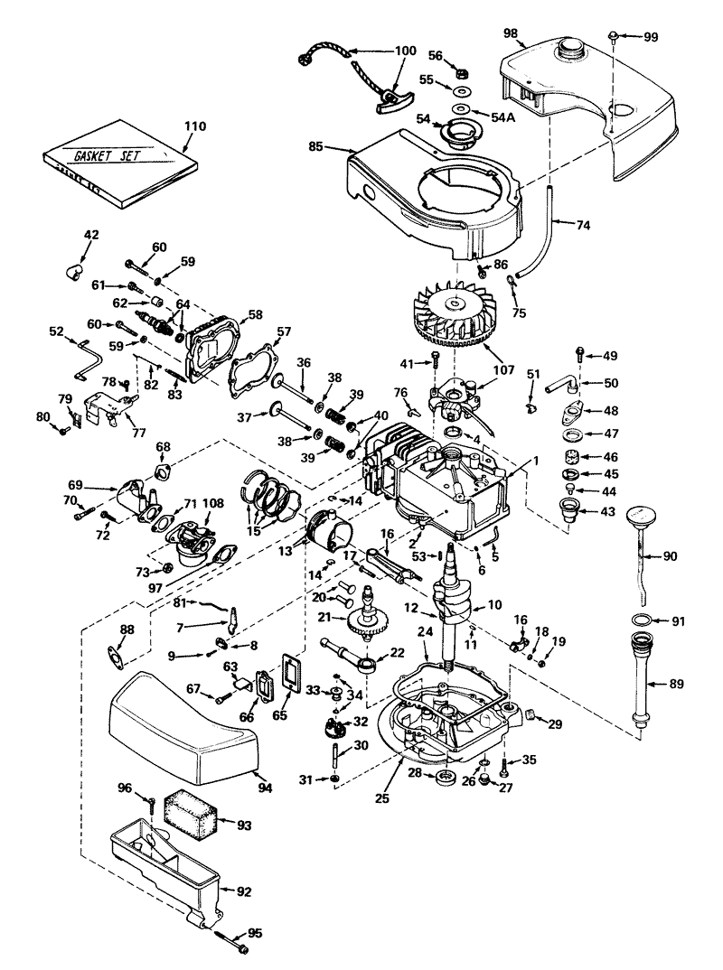 Engine Tecumseh Model No Tnt 100 10044 mower Model No 21711