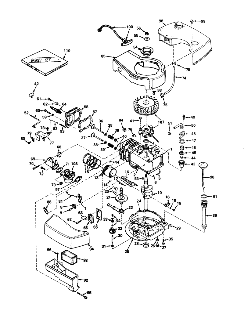 Engine Tecumseh Model No Tnt 100 10046 mower Model No 21711