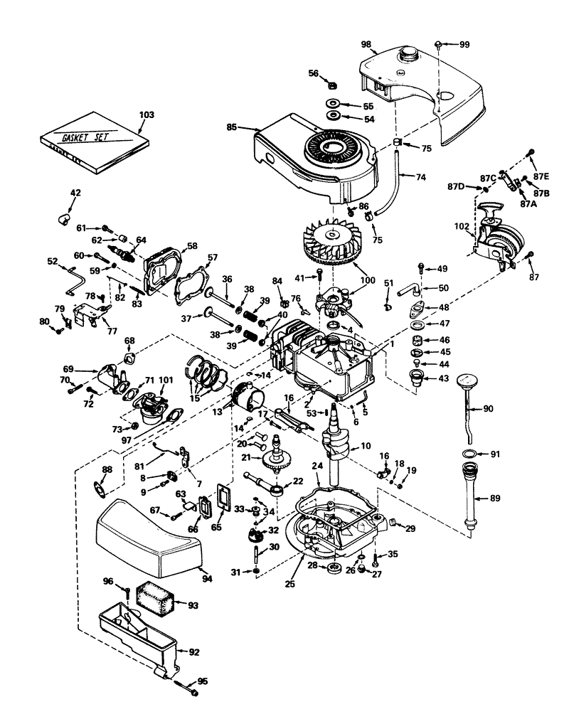 Engine Tecumseh Model No Tnt 100 10047 mower Model No 21610
