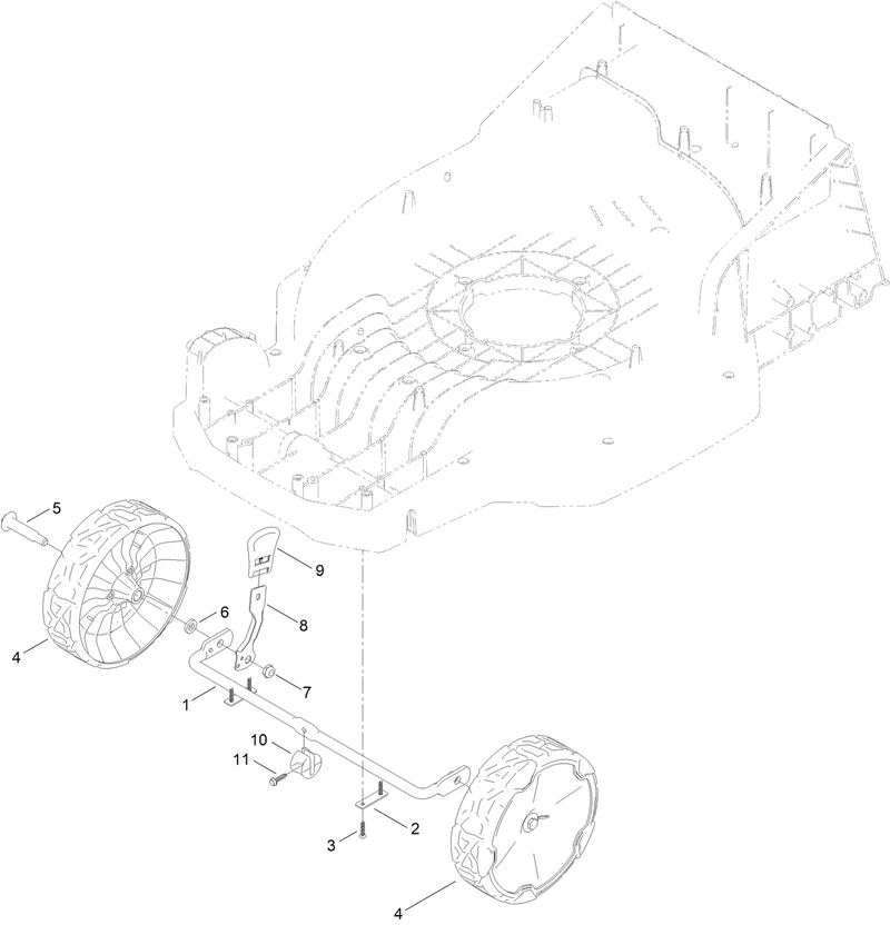 Front Wheel and Height of Cut Assembly