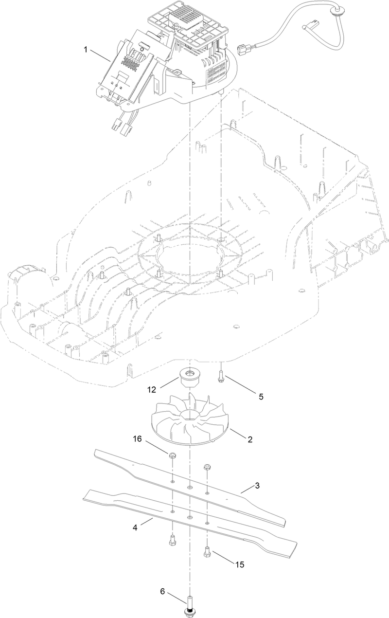 Engine and Blade Drive Assembly