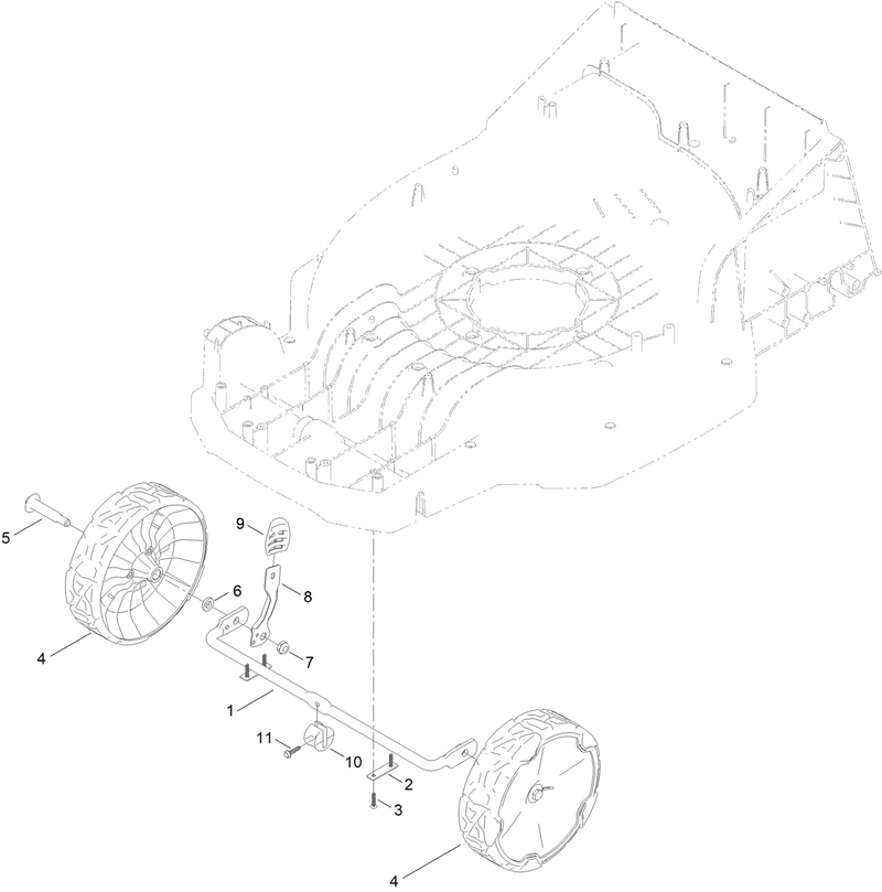 Front Wheel and Height of Cut Assembly