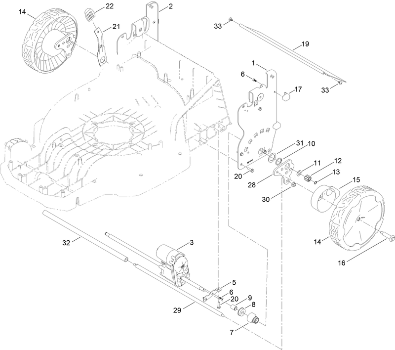 Rear Wheel and Height of Cut Assembly