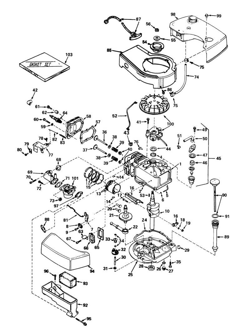 Engine Tecumseh Model No Tnt 100 10056a mower Model No 21727