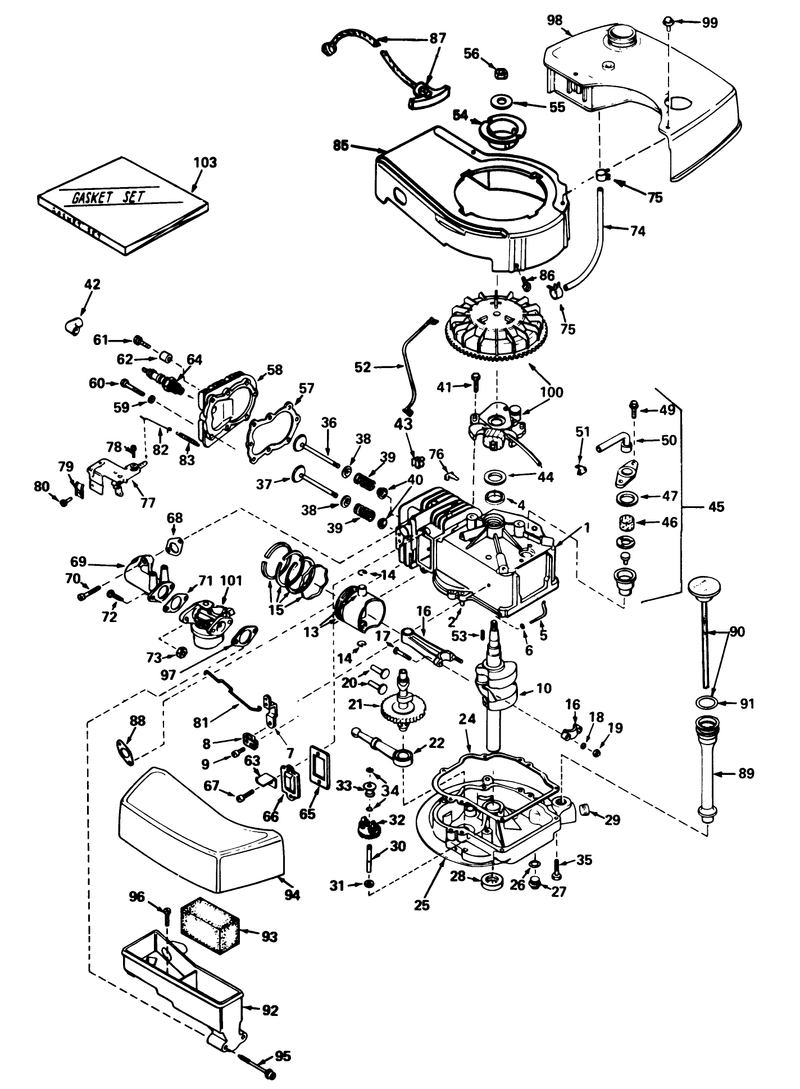 Engine Tecumseh Model No Tnt 100 10056a mower Model No 21738