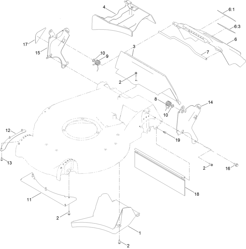 Chute and Rear Door Assembly