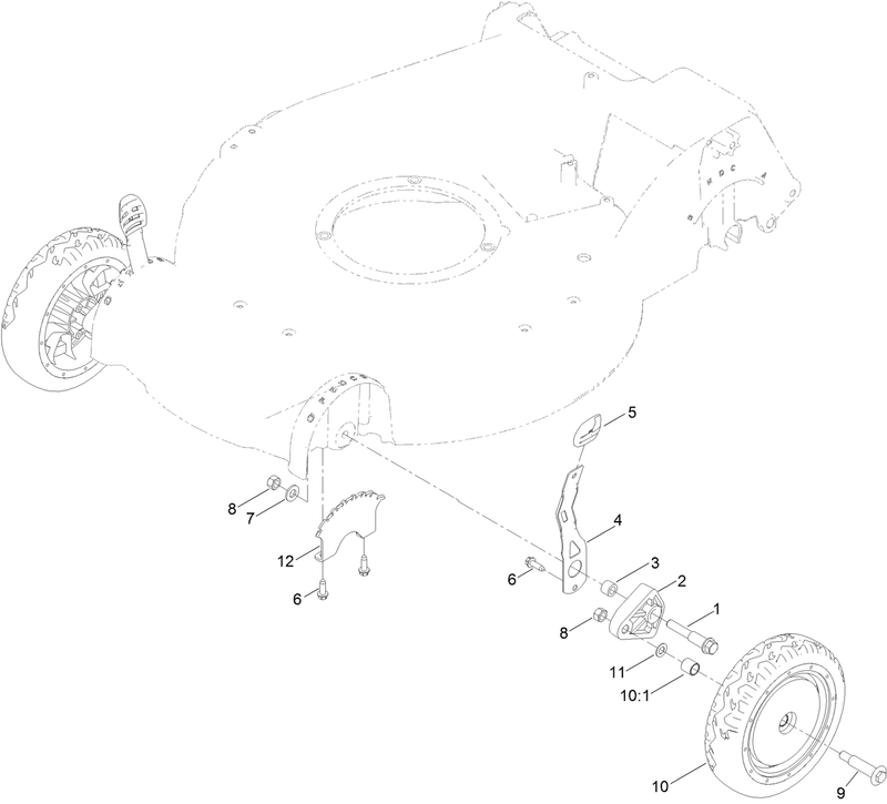 Front Wheel and Height of Cut Assembly