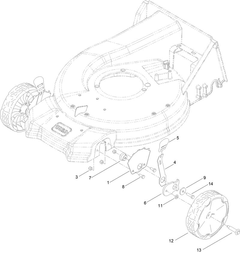 Front Wheel and Height of Cut Assembly