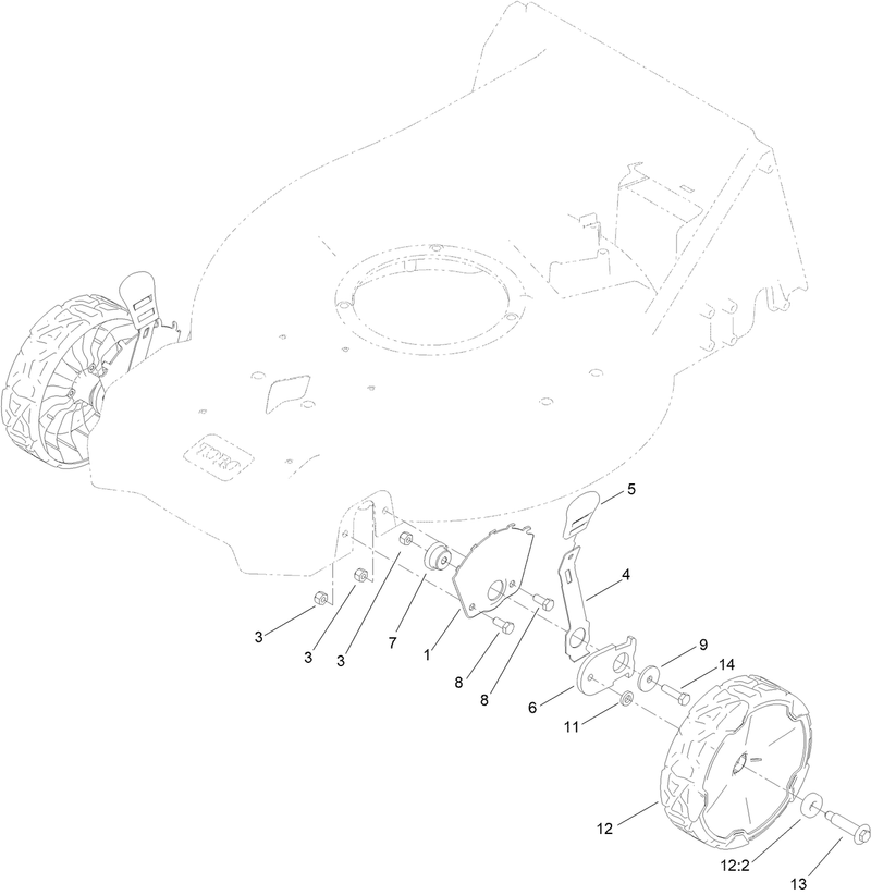 Front Wheel and Height of Cut Assembly