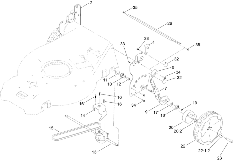 Rear Wheel and Height of Cut Assembly