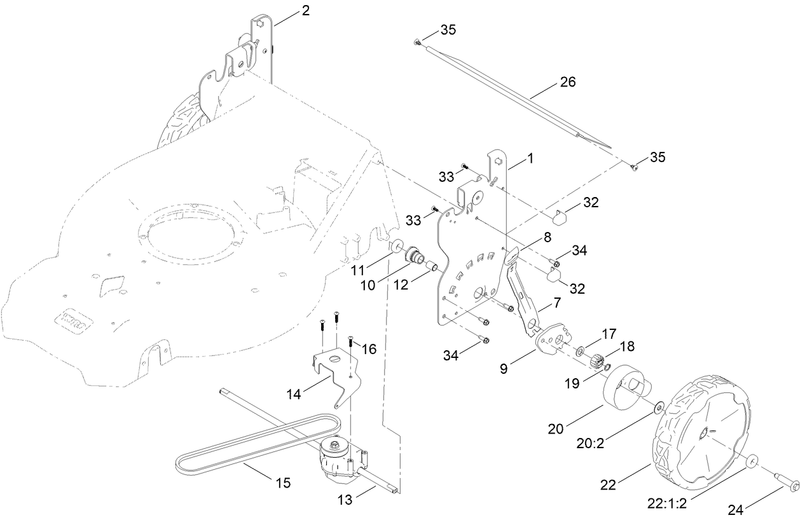 Rear Wheel and Height of Cut Assembly