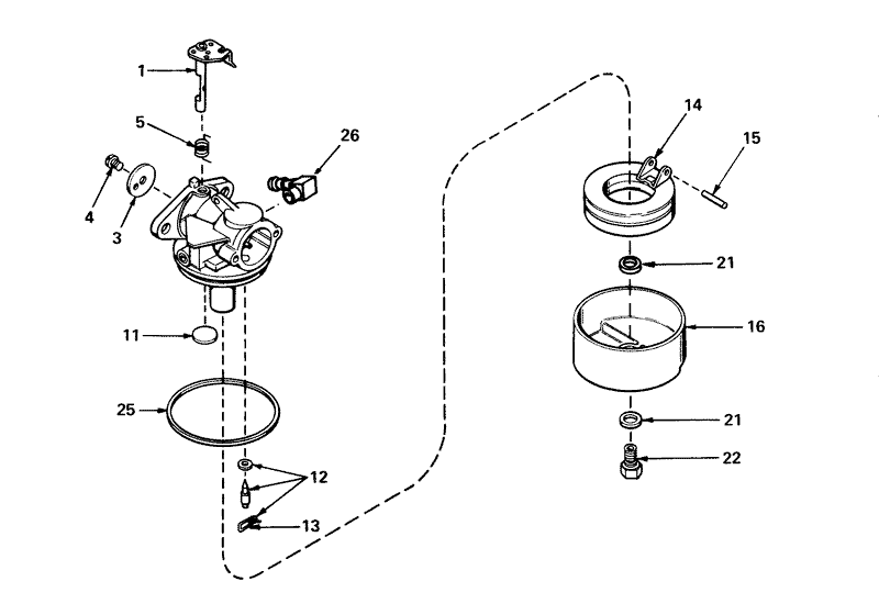 Carburetor No 631784 mower Model No21610 and 21711