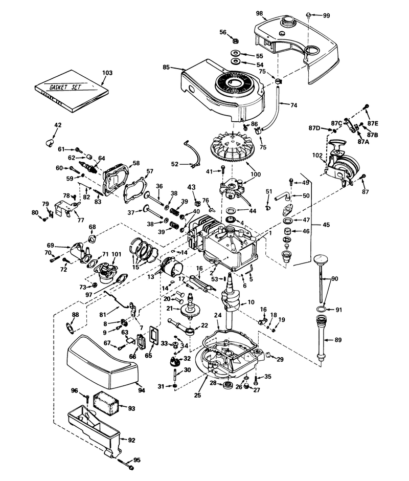 Engine Tecumseh Model No Tnt 100 10055a mower Model No 21647