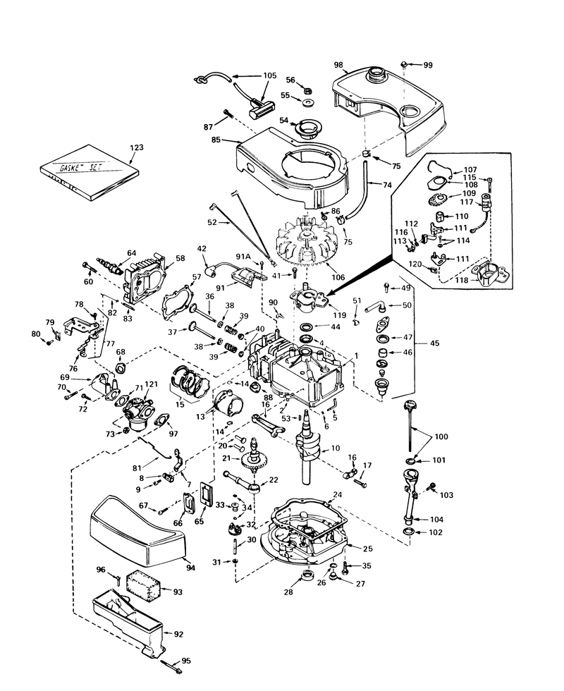 Engine Tecumseh Model No Tnt 100 10056c