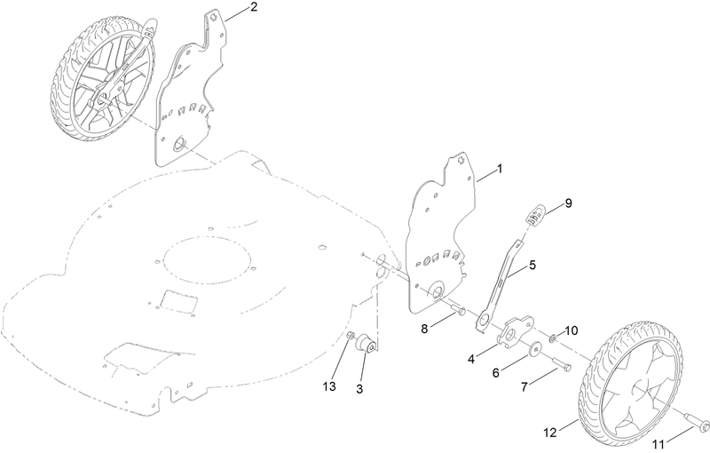Rear Wheel and Height of Cut Assembly