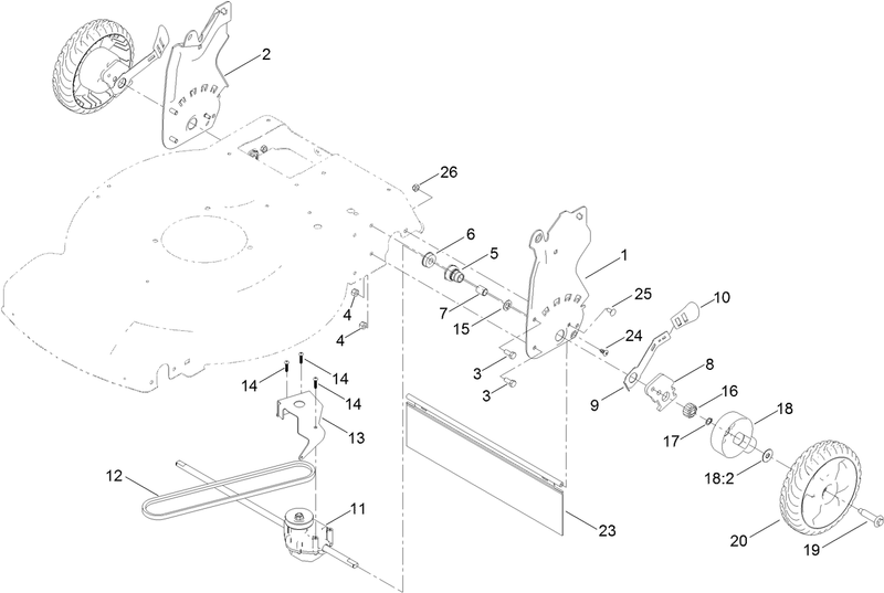 Rear Wheel and Height of Cut Assembly