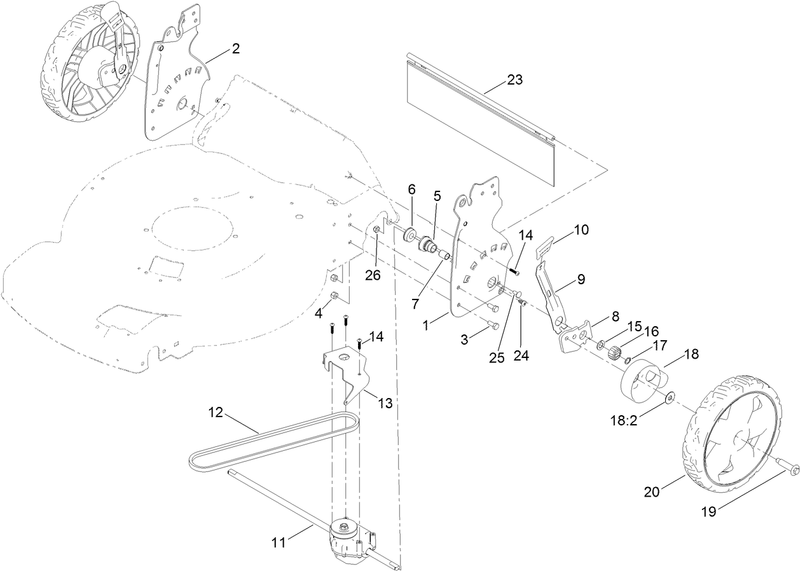 Rear Wheel and Height of Cut Assembly