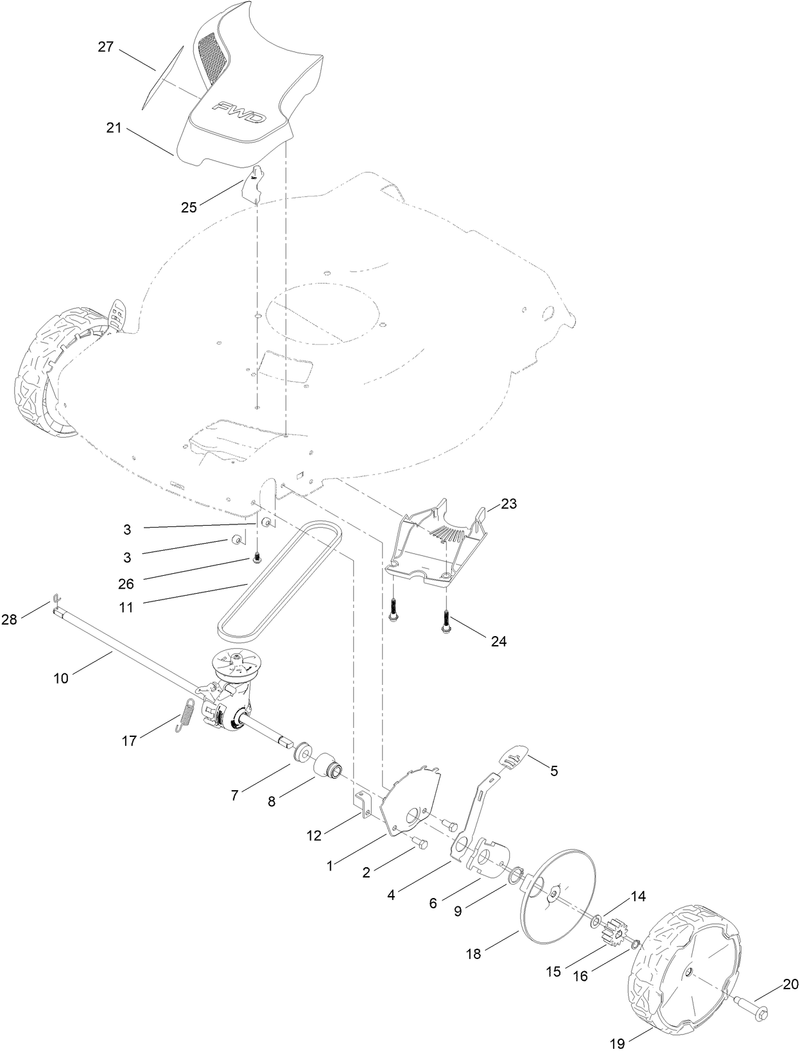 Front Wheel and Height of Cut Assembly