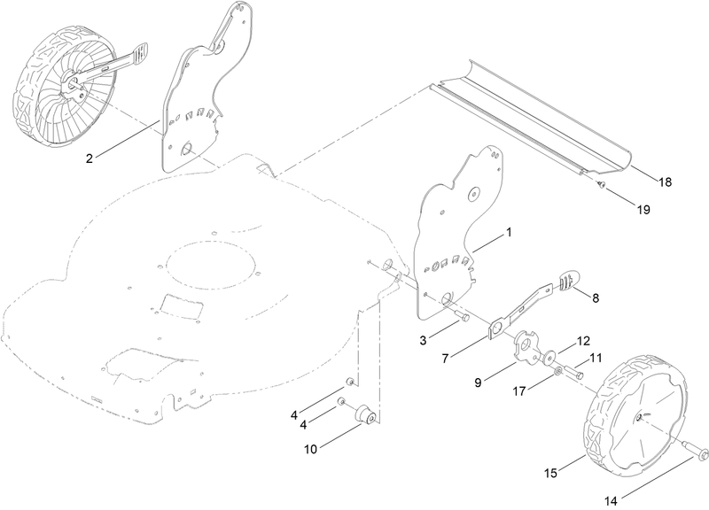 Rear Wheel and Height of Cut Assembly