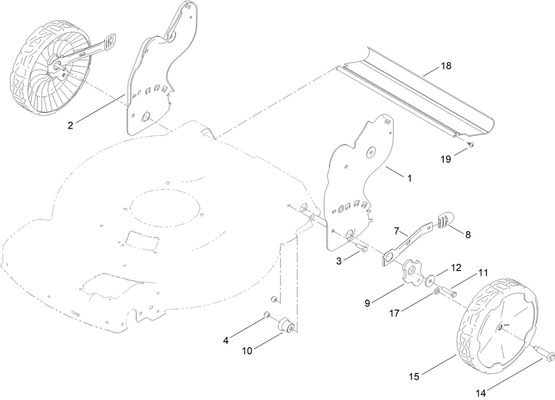 Rear Wheel and Height of Cut Assembly