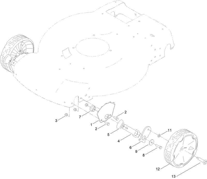 Front Wheel and Height of Cut Assembly