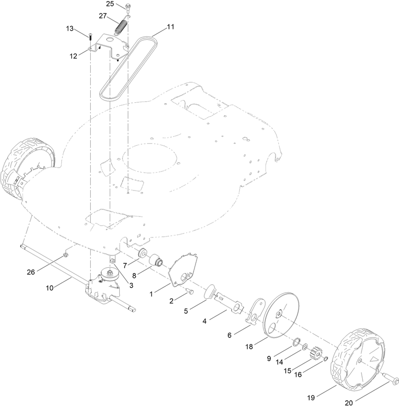 Front Wheel and Height of Cut Assembly
