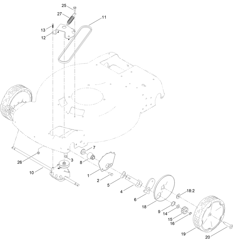 Front Wheel and Height of Cut Assembly