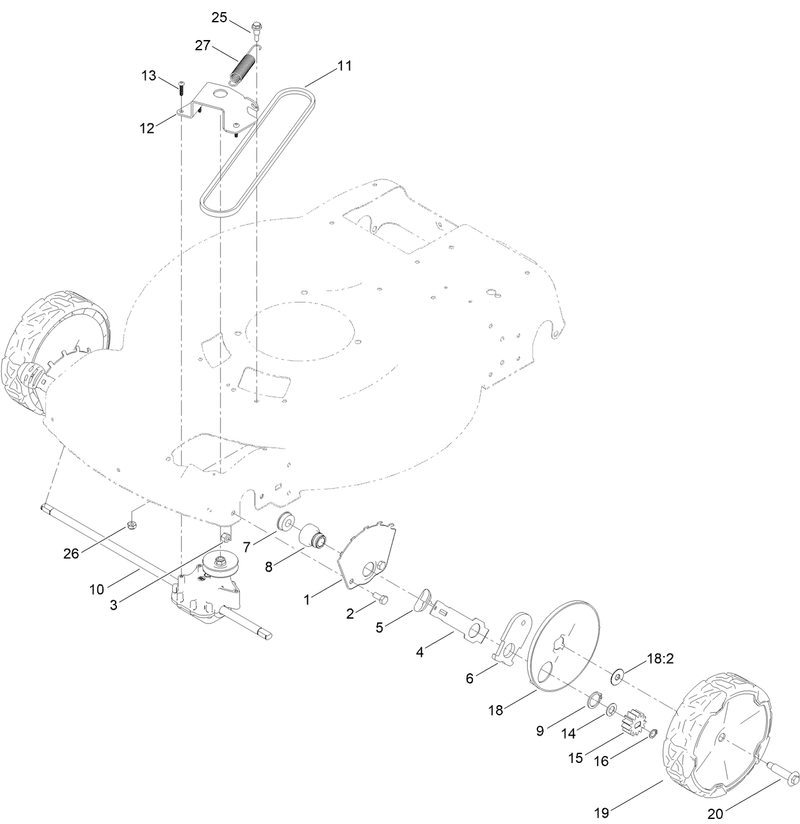 Front Wheel and Height of Cut Assembly