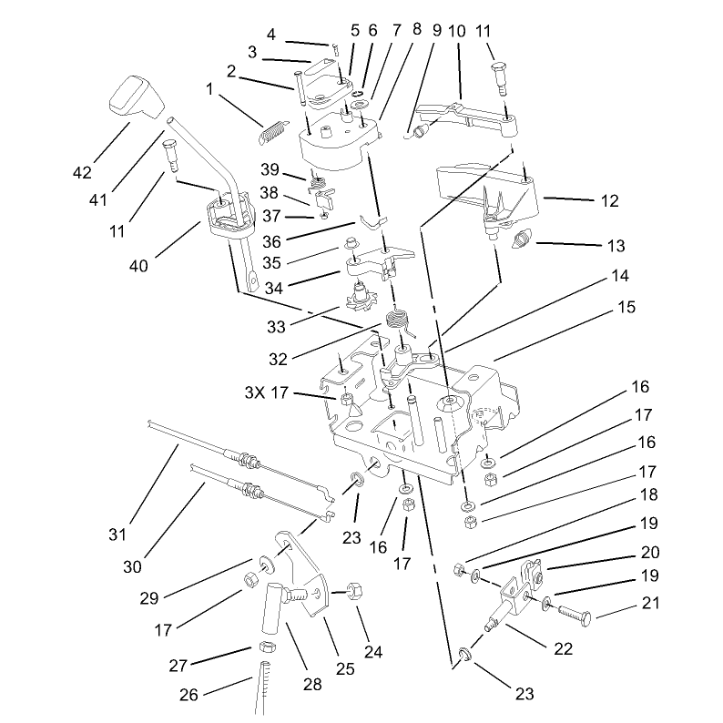 Power Shift Control Assembly