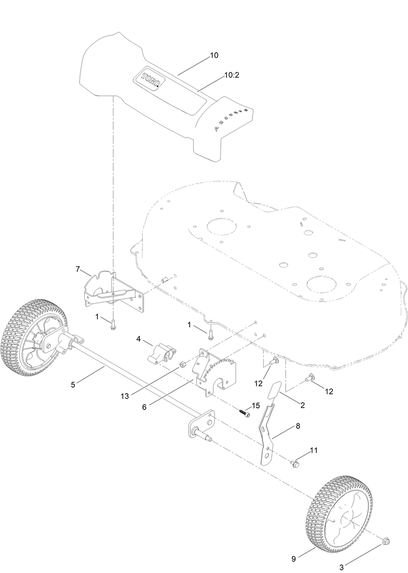 Front Wheel and Height of Cut Assembly