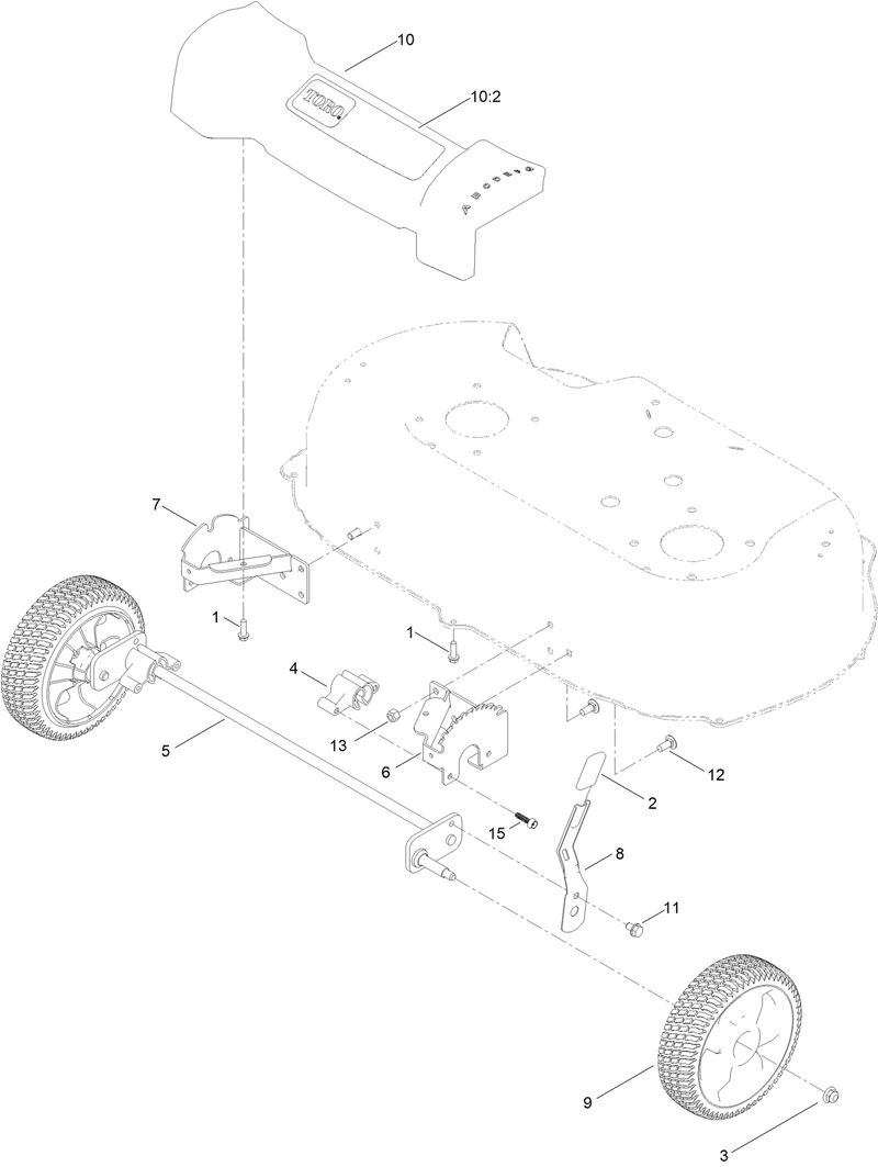 Front Wheel and Height of Cut Assembly