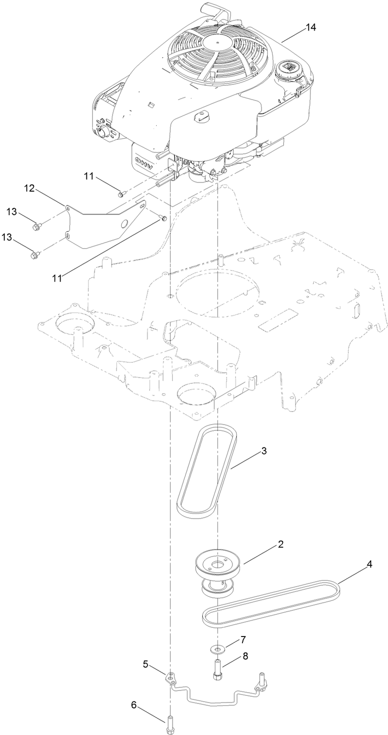 Engine and Belt Assembly