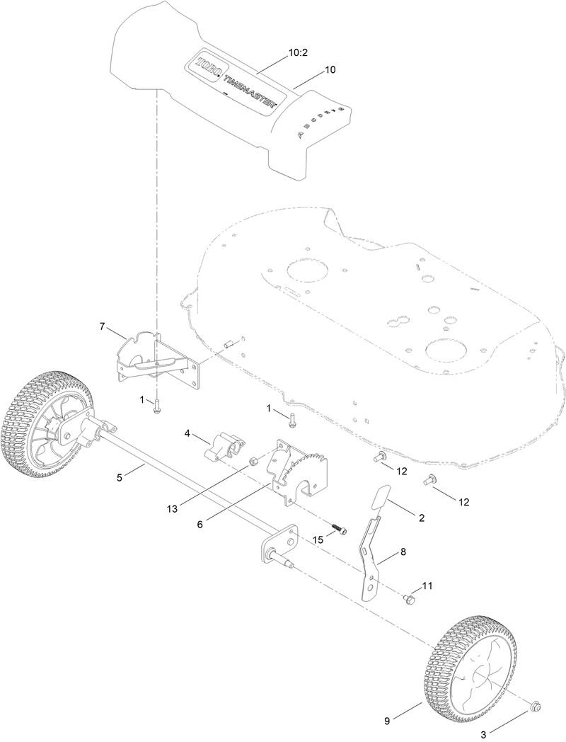 Front Wheel and Height of Cut Assembly