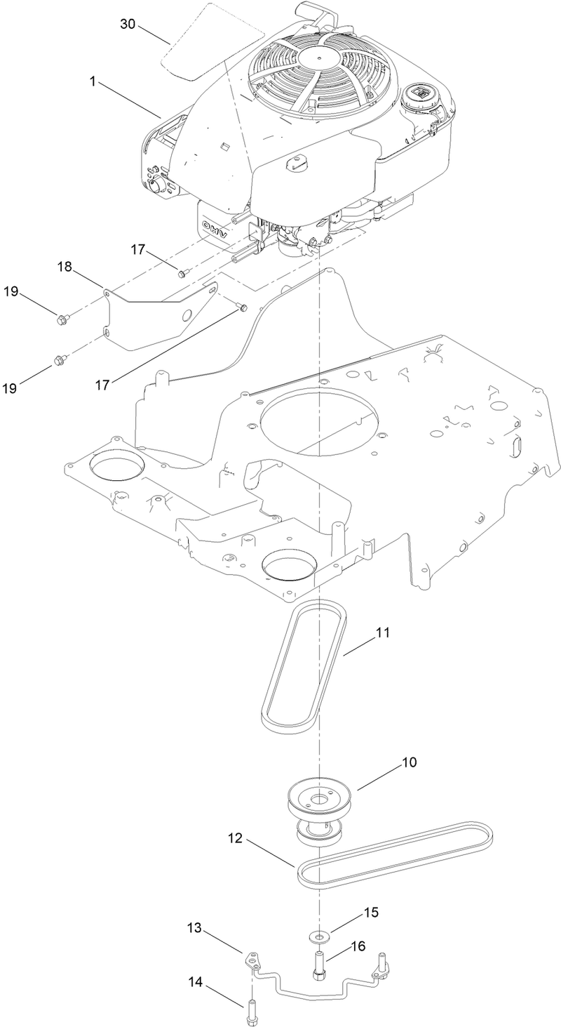 Engine and Belt Assembly