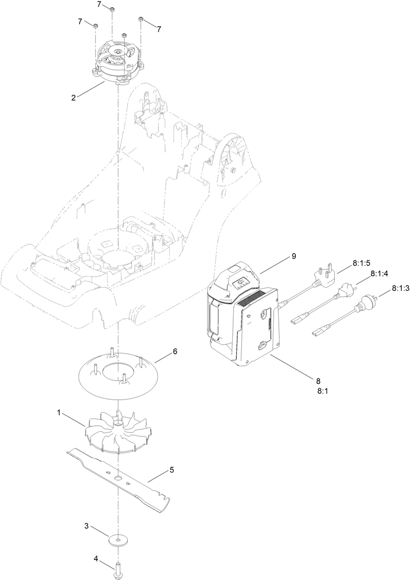 Motor Battery and Blade Assembly