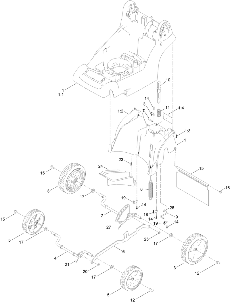 Traction and Height of Cut Assembly