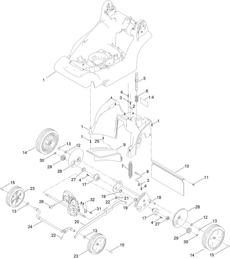 Traction and Height of Cut Assembly