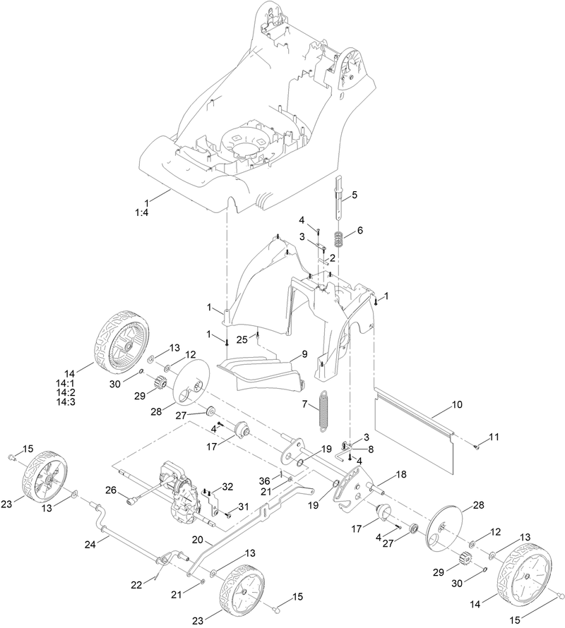 Traction and Height of Cut Assembly