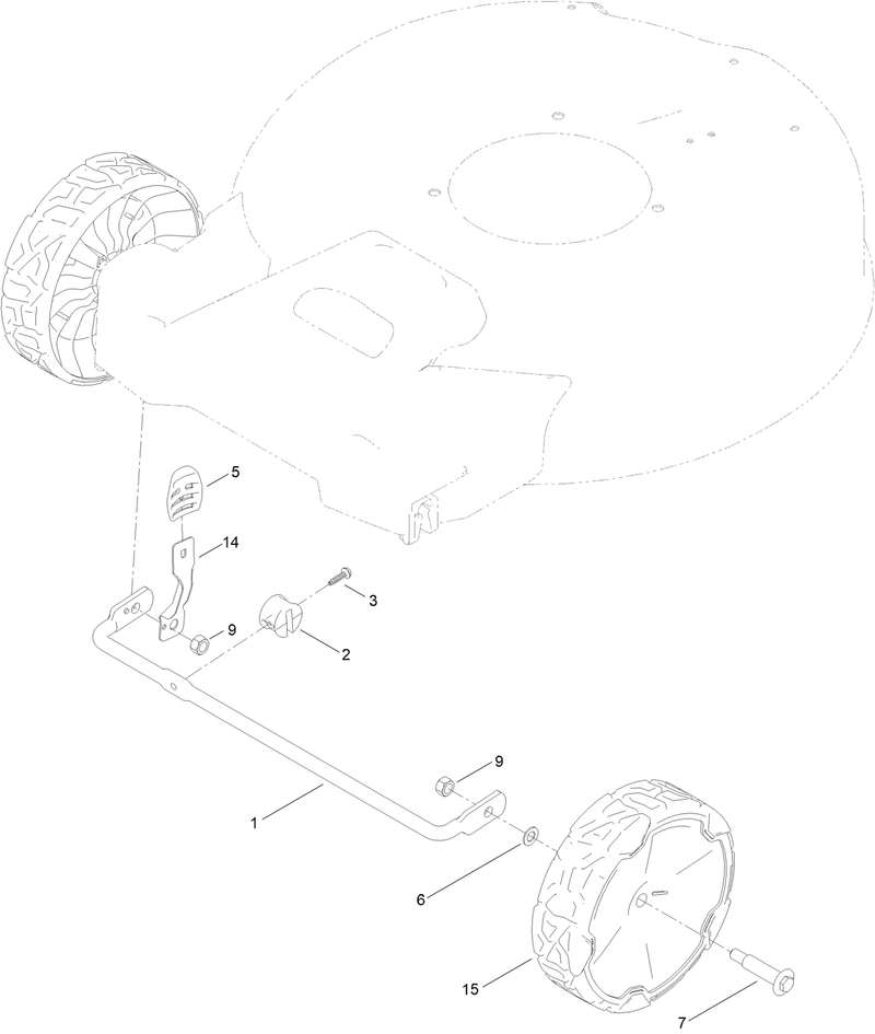 Front Wheel and Height of Cut Assembly