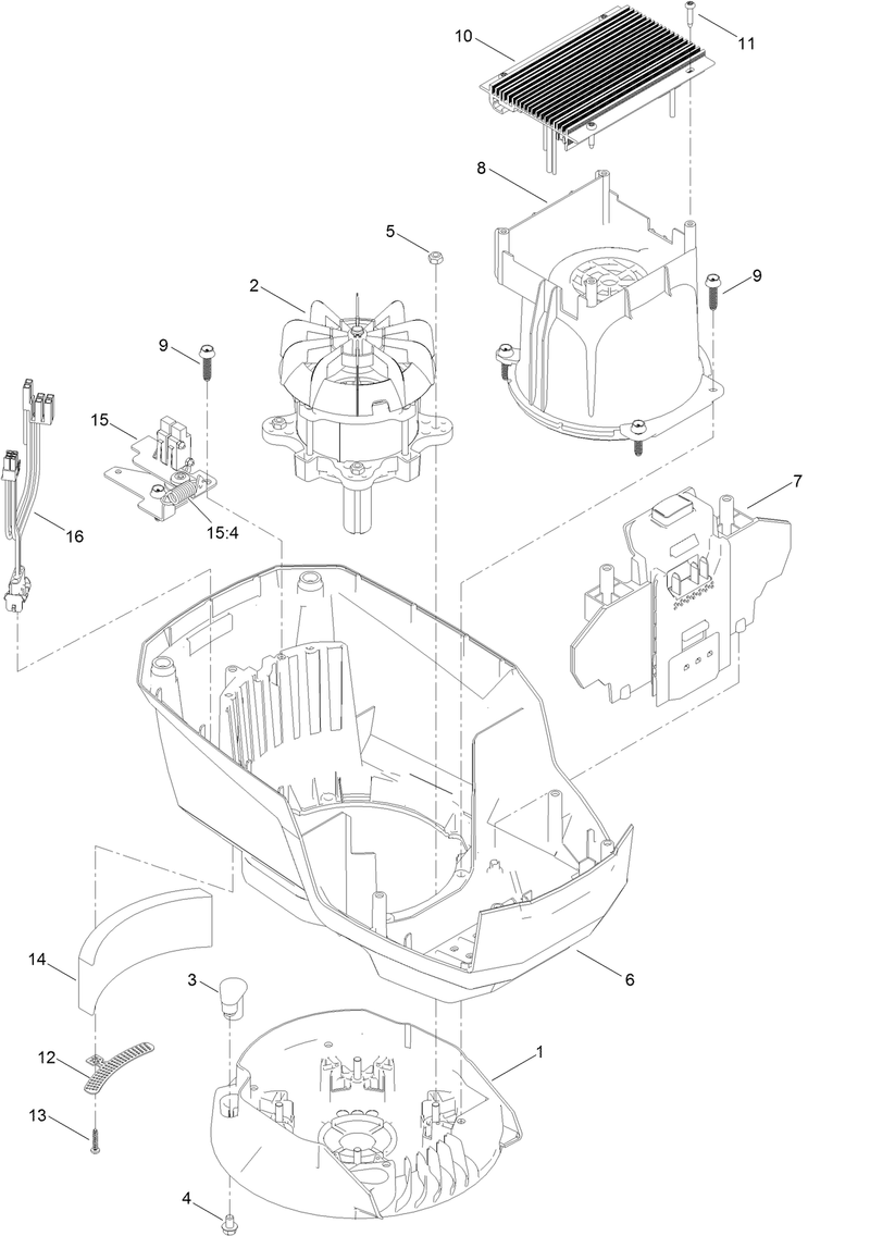 Motor Module Assembly No 140 1275 Lower Shroud Assembly