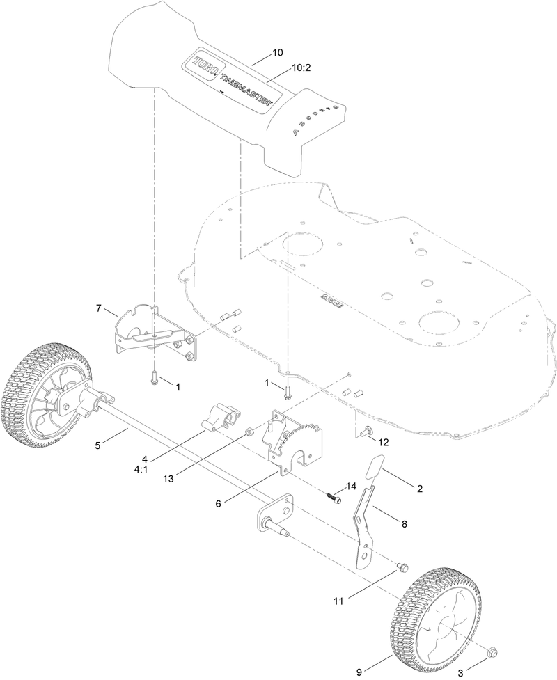Front Wheel and Height of Cut Assembly