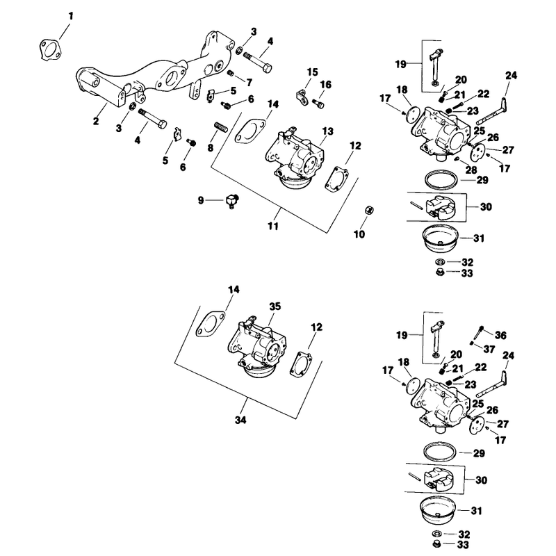 Carburetor Engine Kohler Model No Mv16s Type 56511