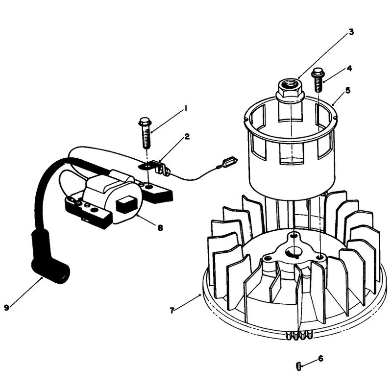 Magneto and Flywheel Assembly Model No VMF5 and VMG6