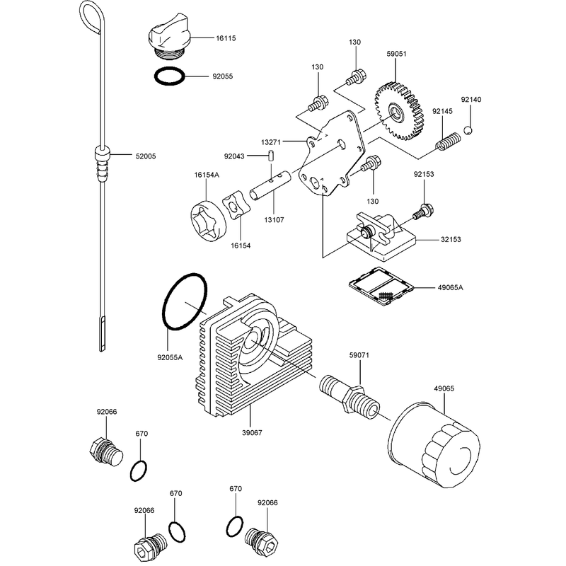 Lubrication Equipment Assembly Kawasaki FH721D-AS08